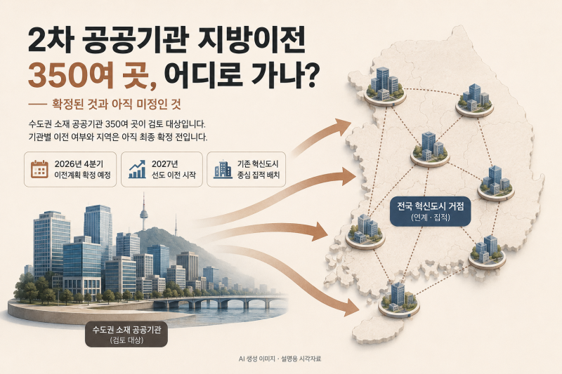 2차 공공기관 지방이전 350여 곳, 어디로 가나? 확정된 것과 아직 미정인 것