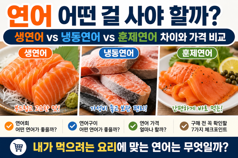 연어 어떤 걸 사야 할까? 생연어 냉동연어 훈제연어 차이와 가격 비교