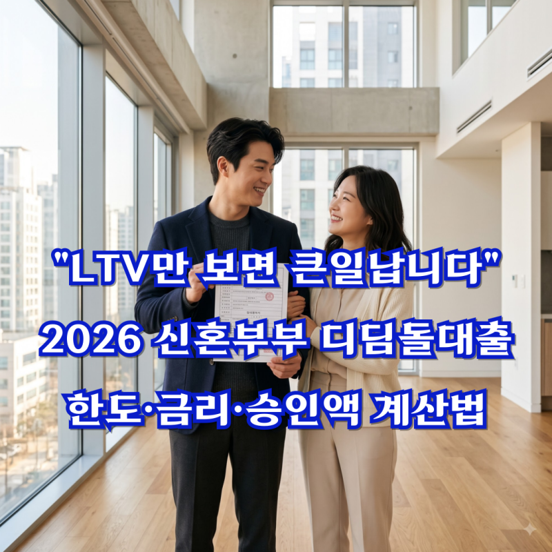 "LTV만 보면 큰일납니다" 2026 신혼부부 디딤돌대출 한도·금리·승인액 계산법