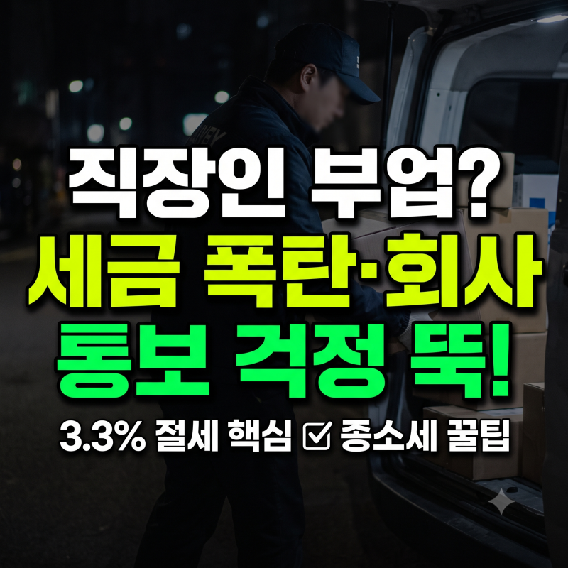 직장인 쿠팡 알바 세금 3.3%, 종합소득세 신고해야 할까? 회사에 알려지는지까지