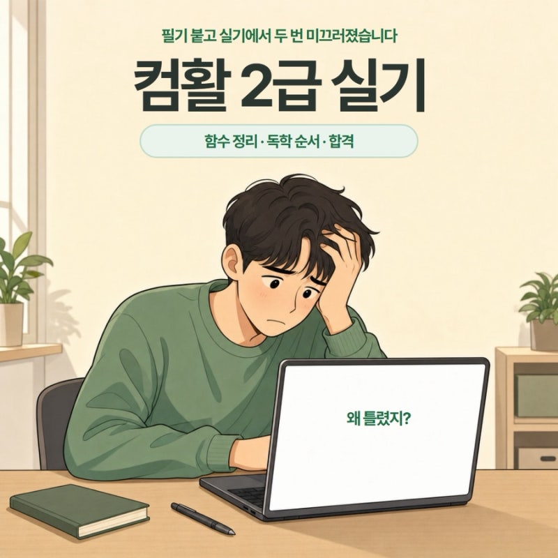 컴활 2급 실기 함수 정리 독학 순서 합격 후기