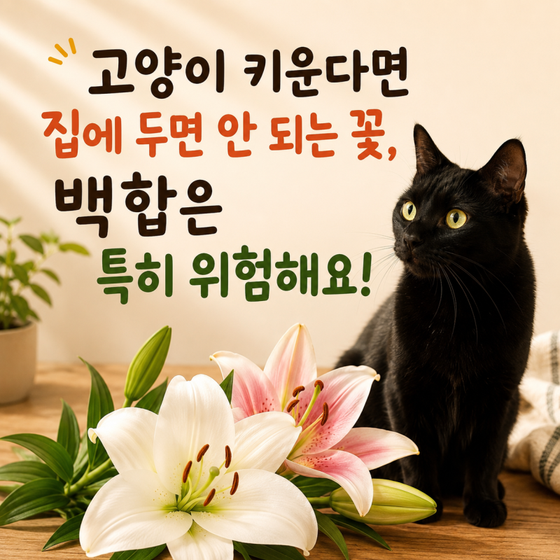 [고양이 키운다면 집에 두면 안되는 꽃] 백합은 특히 위험해요!