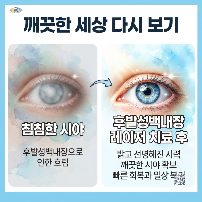 후발성백내장 레이저치료 과정 비용 시력회복 기간 주의사항