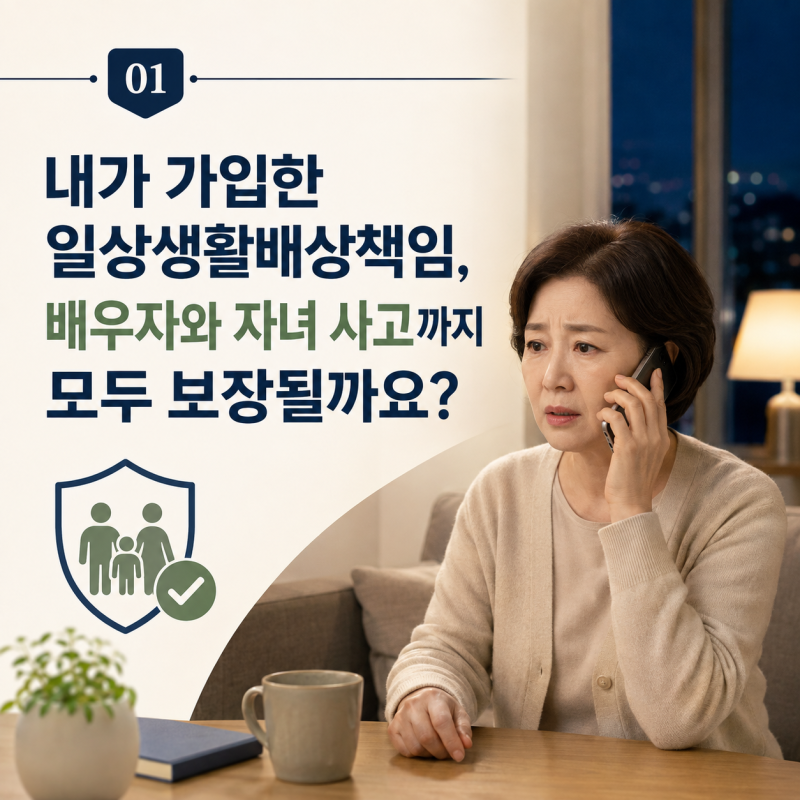 내가 가입한 일상생활배상책임, 배우자와 자녀 사고까지 모두 보장될까요?