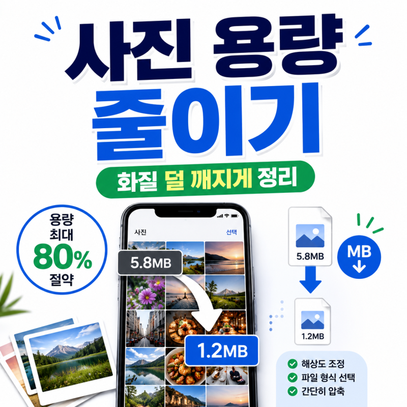 사진 용량 줄이기, 화질 크게 깨지지 않게 줄이는 방법 총정리