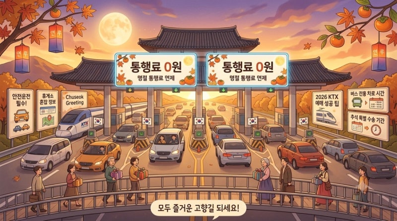 ⭐️[2026 추석] 고속도로 통행료 면제 기간 & 경부·서해안선 버스전용차로 단속 시간 완벽 정....