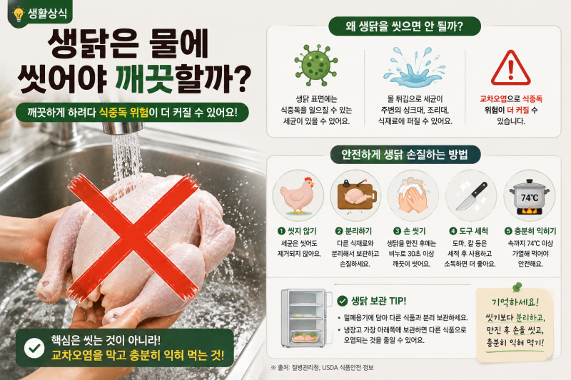 생활상식｜생닭은 물에 씻어야 깨끗할까?