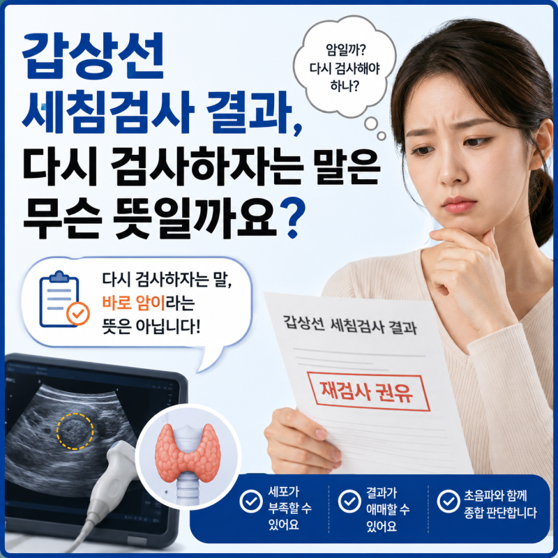 갑상선 세침검사 결과, 다시 검사하자는 말은 무슨 뜻일까요?