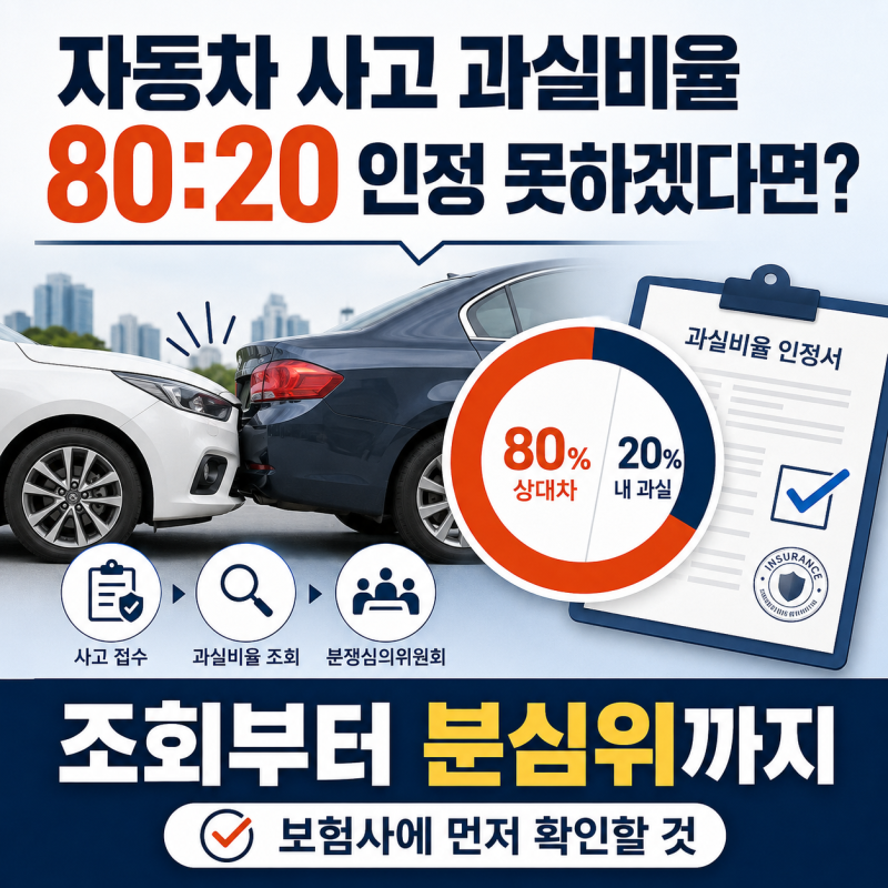 자동차 사고 과실비율 조회｜보험사 80:20 인정 못할 때 분심위 신청 방법