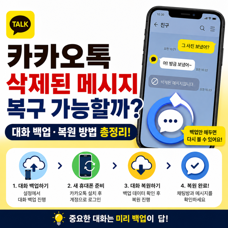 카카오톡 삭제된 메시지 복구 가능할까?｜대화 백업·복원 방법 총정리