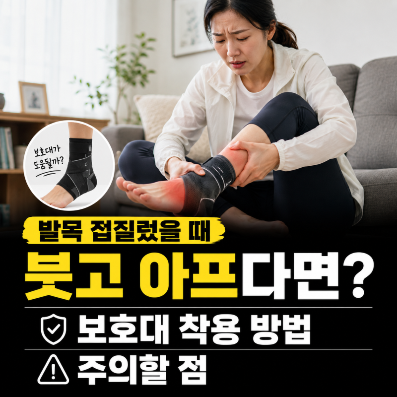 발목 접질렀을 때 붓고 아프다면? 보호대 착용 방법과 주의할 점