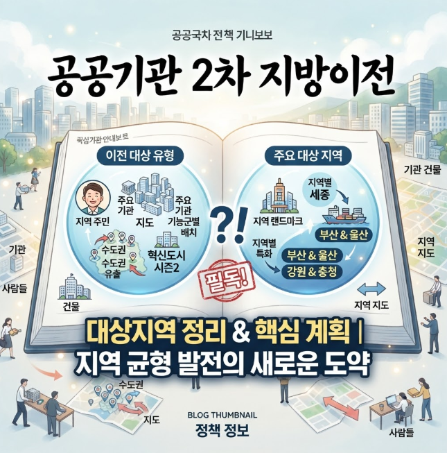공공기관 2차 지방이전 계획 대상지역 정리