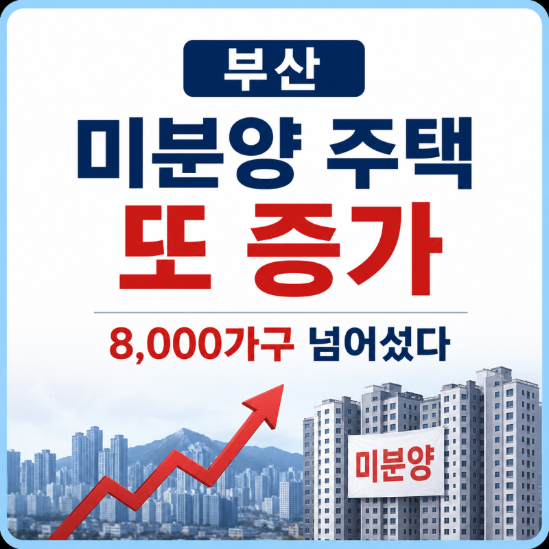 부산 미분양 아파트 또 증가… 8,000가구 넘었다
