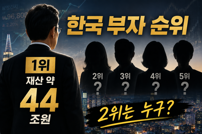 한국 부자 순위가 달라졌다 이재용 1위 뒤를 잇는 사람은 누구일까?
