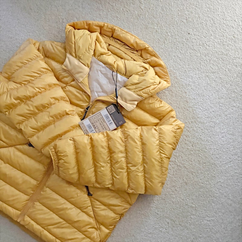 노스페이스 키즈 벤투스 온 자켓 경량패딩 딥 옐로우 130 사이즈 후기