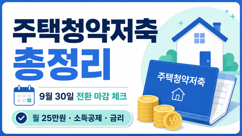 주택청약저축 9월 30일 전환 마감｜청약통장 가진 사람 꼭 확인하세요