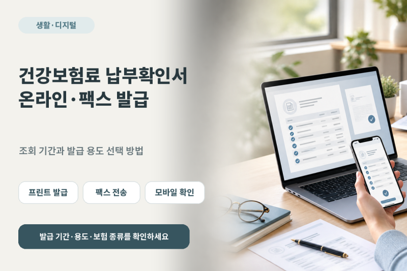 건강보험료 납부확인서 온라인 발급, 프린트·팩스 전송 방법