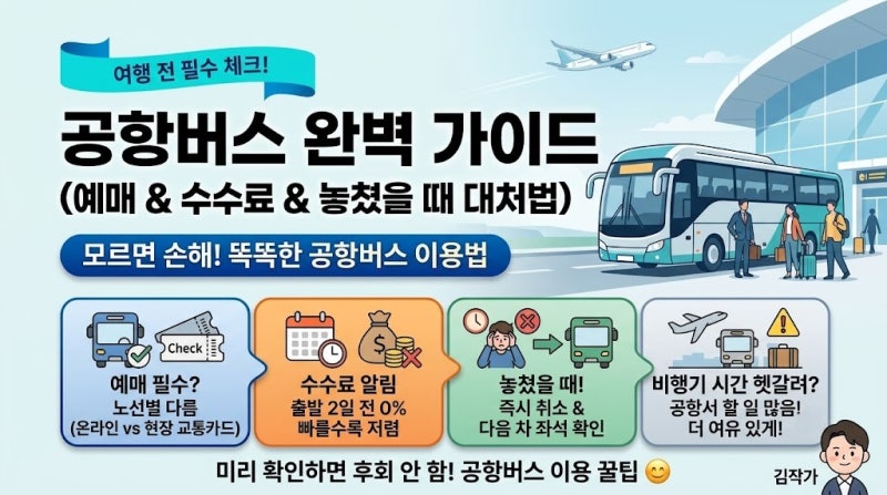 공항버스 예매·취소·환불 총정리｜버스 놓쳤을 때 대처법까지