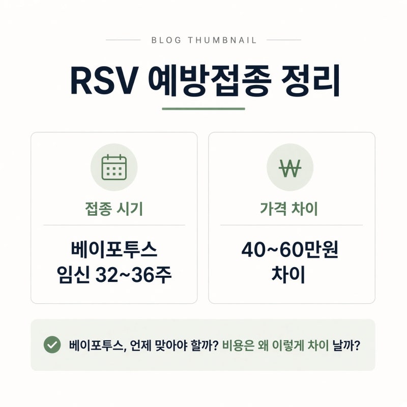 신생아 RSV 예방접종 가격 40~60만원대 차이 나는 이유와 베이포투스 접종 시기 총정리