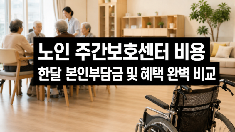 노인 주간보호센터 비용 한달 본인부담금 및 혜택 완벽 비교