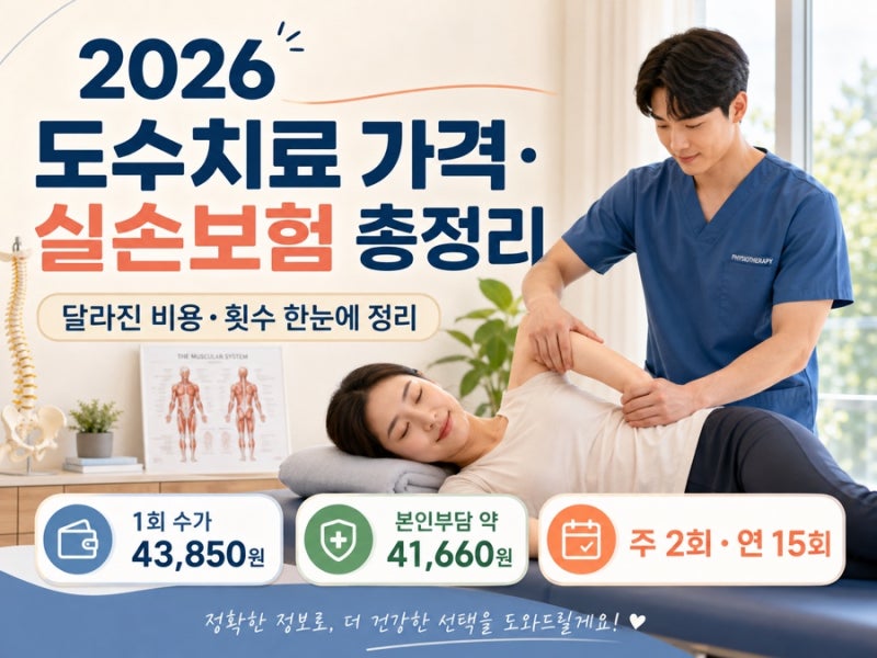 2026 도수치료 가격 얼마? 달라진 비용·횟수·실손보험 총정리