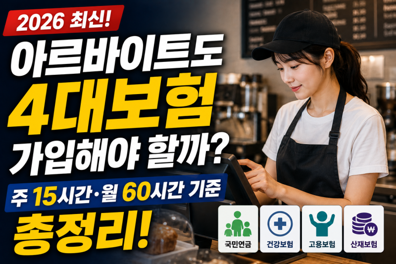 아르바이트도 4대보험 가입해야 할까? 주 15시간·월 60시간 기준 총정리