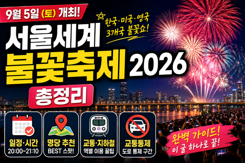 서울세계불꽃축제 2026 총정리｜9월 5일 일정·시간·명당·교통통제까지