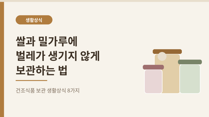 쌀과 밀가루에 벌레가 생기지 않게 보관하는 건조식품 생활상식 8가지