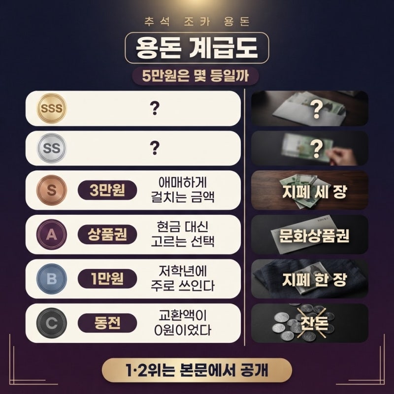 "조카 용돈 5만원이면 많은 걸까?" 추석 조카 용돈 계급도