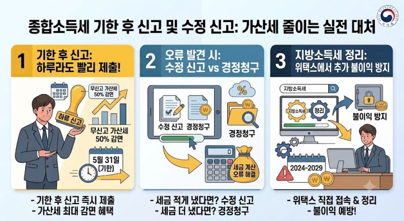 [9편] 종합소득세 기한 후 신고 및 수정 신고: 가산세 줄이는 실전 대처