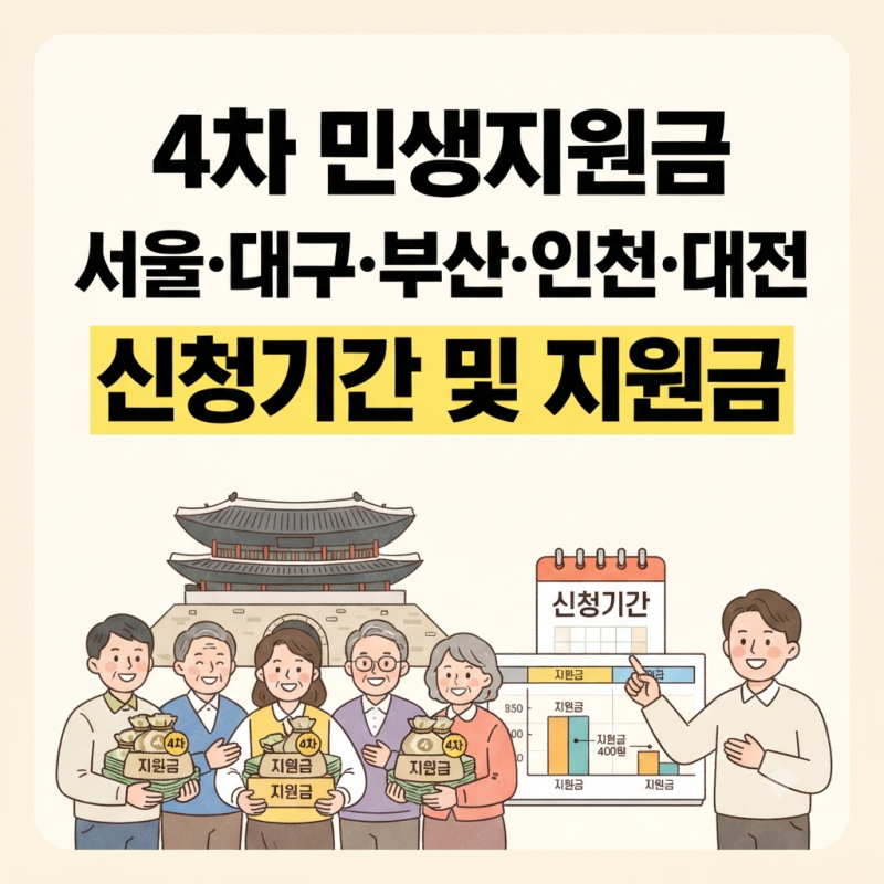 4차 민생지원금 서울·대구·부산·인천·대전 신청기간과 지역별 지원금 확인법