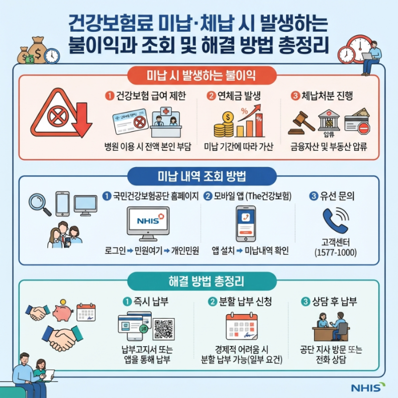 [생활/건강] 건강보험료 미납·체납 시 발생하는 불이익과 조회 및 해결 방법 총정리