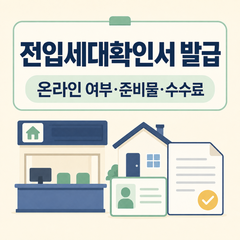 전입세대확인서 발급 방법: 온라인 발급 여부와 준비물·수수료