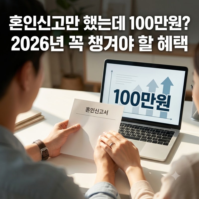 혼인신고만 했는데 100만원, 2026년 꼭 챙겨야 할 혜택