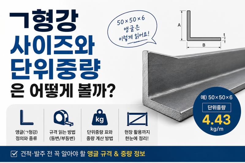 앵글 규격표 50×50부터 ㄱ형강 사이즈 단위중량까지 총정리
