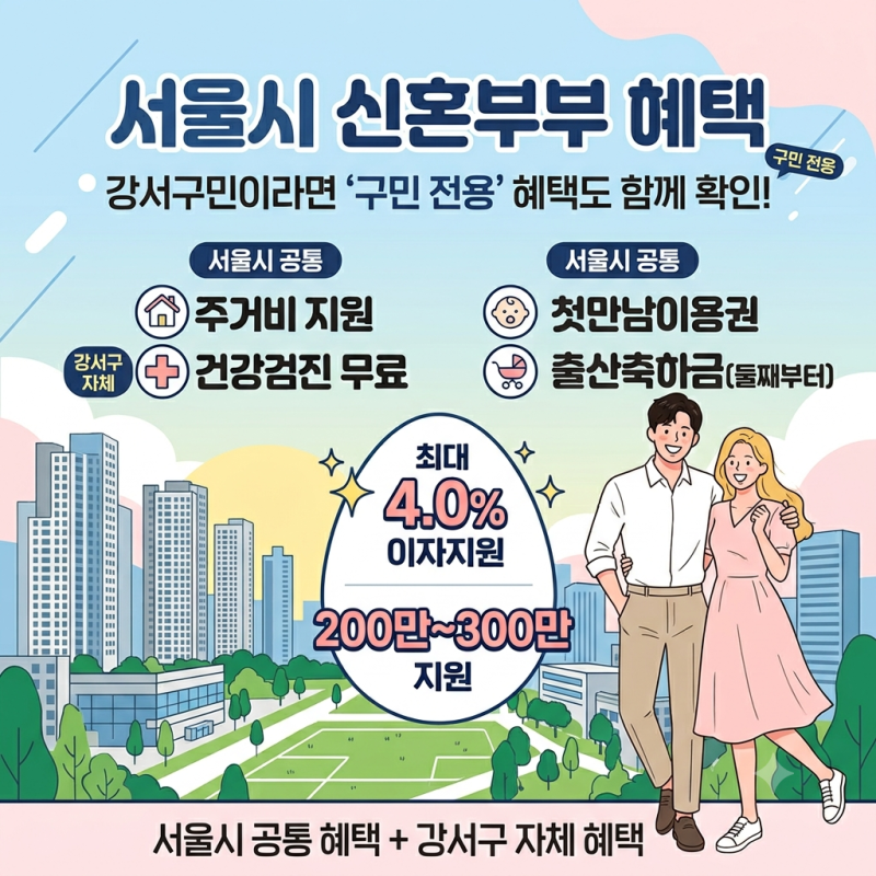 서울 강서구 신혼부부 혜택 및 지원 총정리