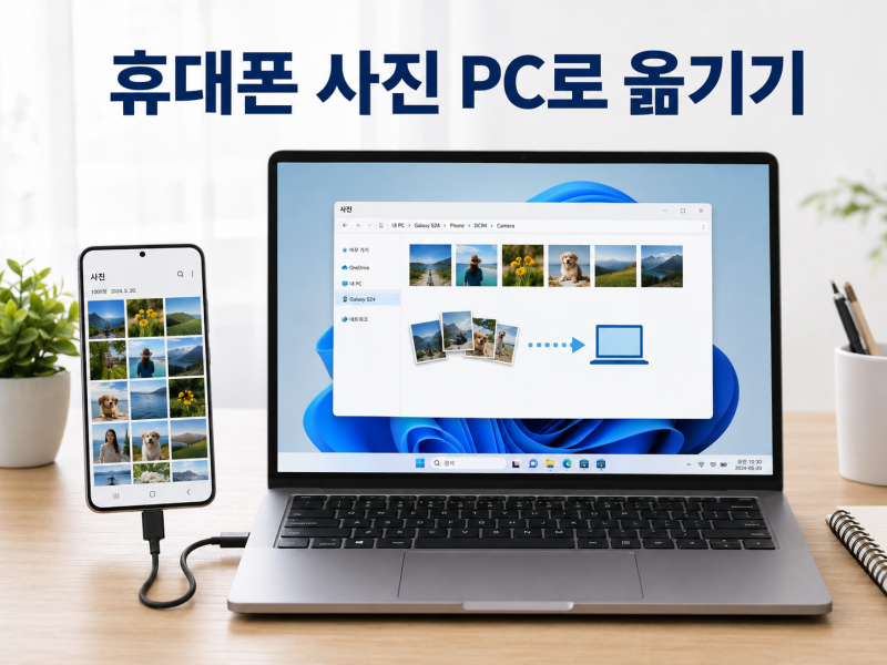 휴대폰 사진 컴퓨터로 옮기는 방법｜USB 연결부터 무선 전송까지 쉽게 정리