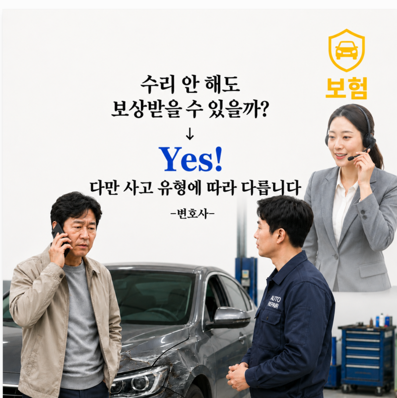 자동차 수리 대신 미수선수리비를 받을 수 있을까?
