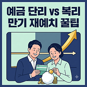 예금 단리 복리 이자 차이 계산법: 1억 굴릴 때 수백만 원 더 챙기는 정기예금 만기 재예치 꿀....
