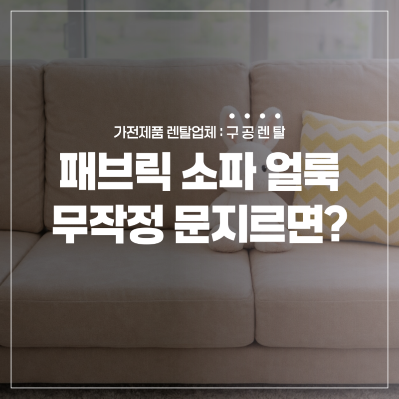 패브릭 소파 얼룩 무작정 문지르면 더 커질 수 있어요