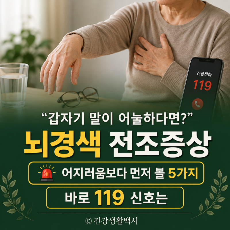 뇌경색전조증상 “갑자기 말이 어눌하다면?” 어지러움·두통보다 먼저 볼 5가지, 바로 119 신....