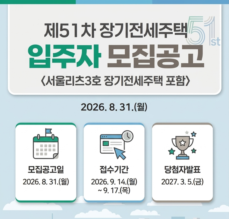 제51차장기전세주택 입주자 모집공고 분석, 커트라인 예측
