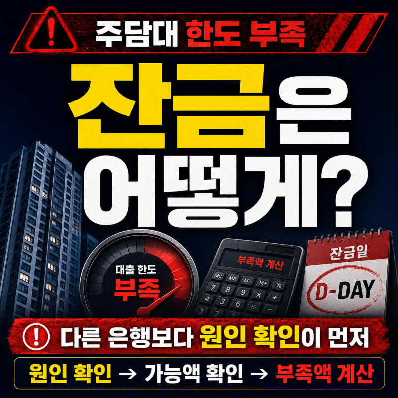 주담대 한도 부족, 다른 은행 가면 더 나올까? 잔금 전 확인할 것