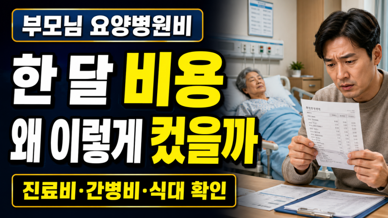 부모님 요양병원 한 달 비용이 예상보다 컸다면… 진료비·간병비·식대부터 나눠 보세요