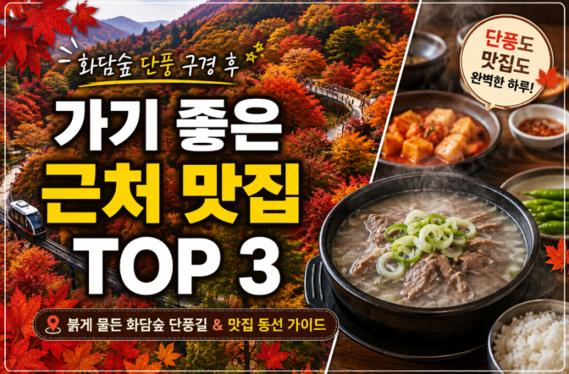 화담숲 단풍 구경 후 가기 좋은 근처 맛집 TOP 3 (주차 팁 포함)