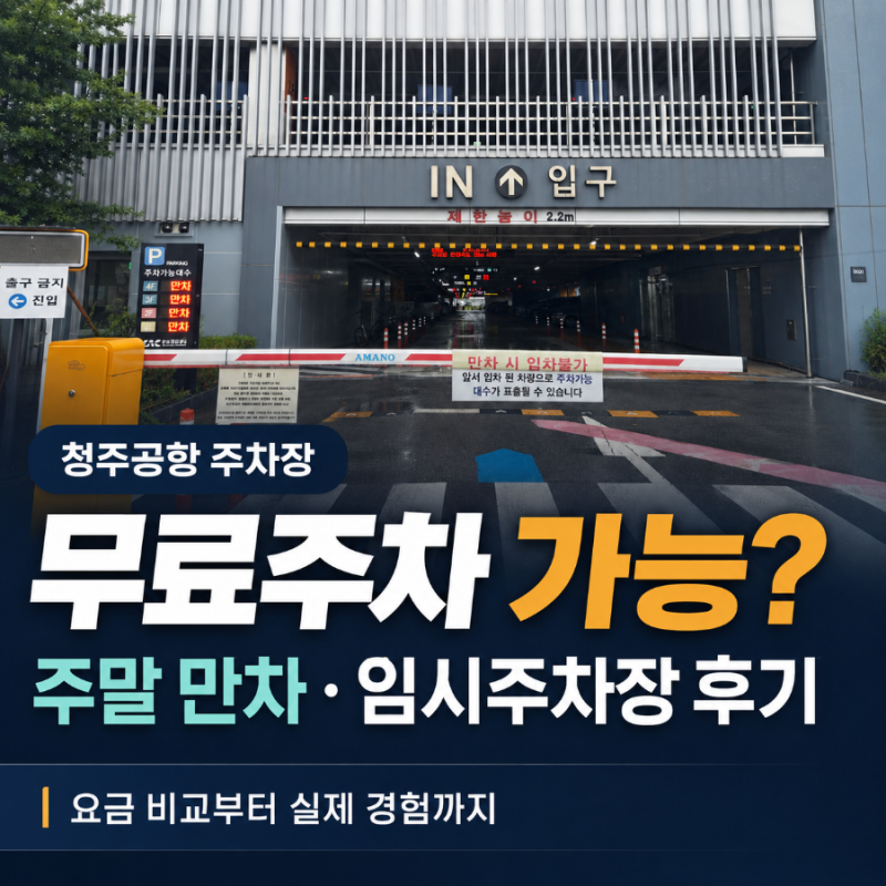 청주공항 주차장 무료주차 가능할까? 주말 만차·임시주차장·주차요금 후기