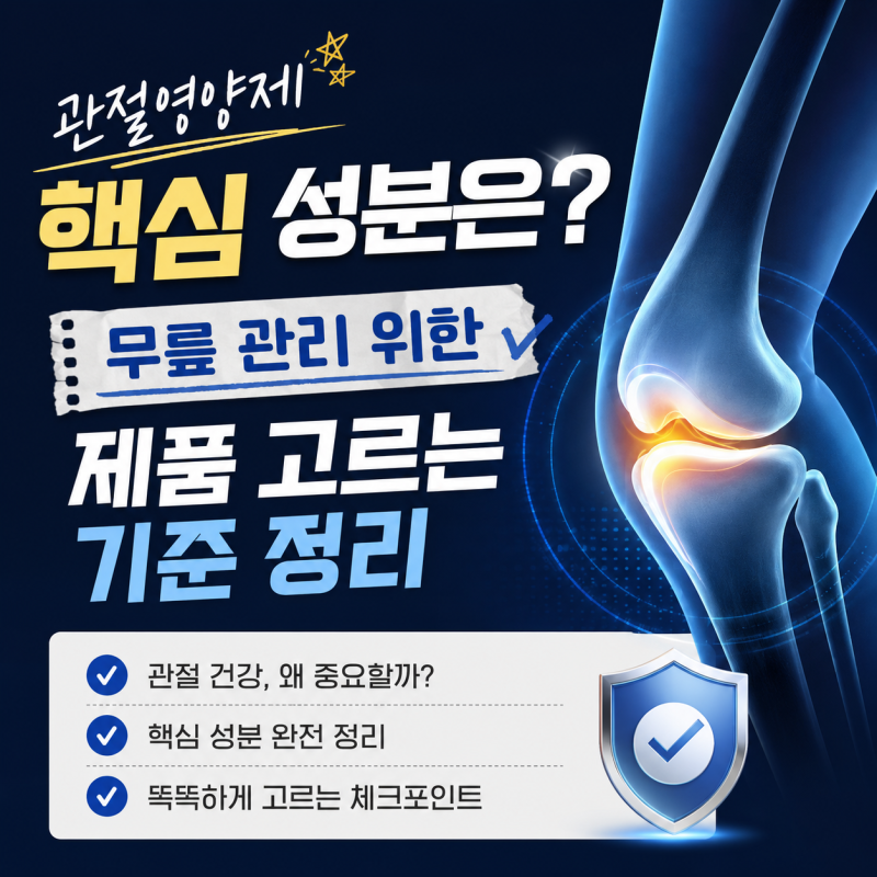관절영양제 핵심 성분은? 무릎 관리 위한 제품 고르는 기준 정리