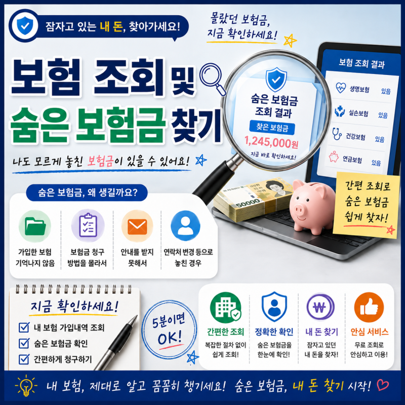 내 보험 조회 방법 및 미청구보험금과 숨은보험금 찾는 방법