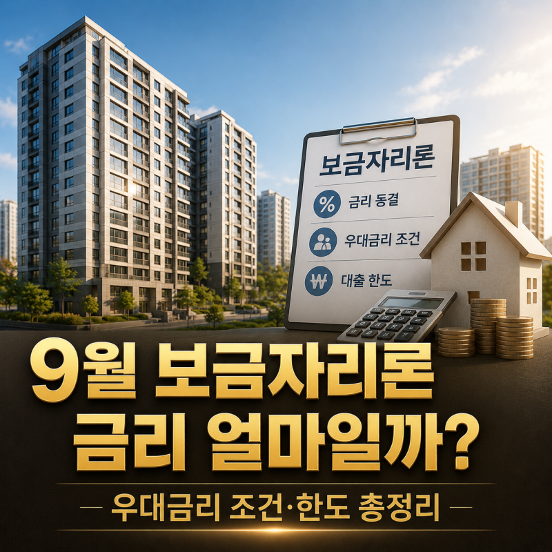 9월 보금자리론 금리 얼마일까? 우대금리 조건·한도 총정리 (HF, 한국주택금융공사, 소득, 주....
