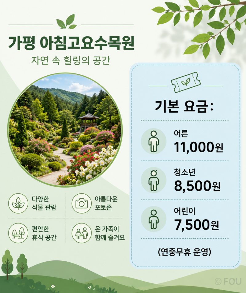 [가평 여행] 아침고요수목원 입장료 할인 조건과 무료 주차 팁 총정리